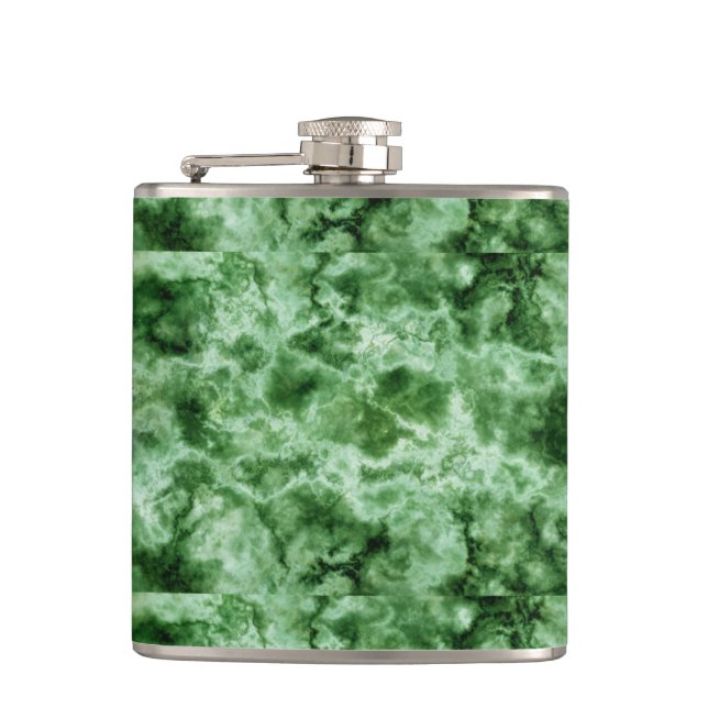 Grüne Marmortextur Flachmann (Vorderseite)