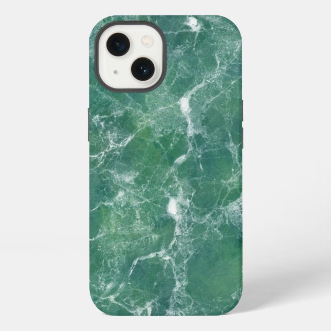 Grüne Marmortextur iPhone Hülle (Rückseite)