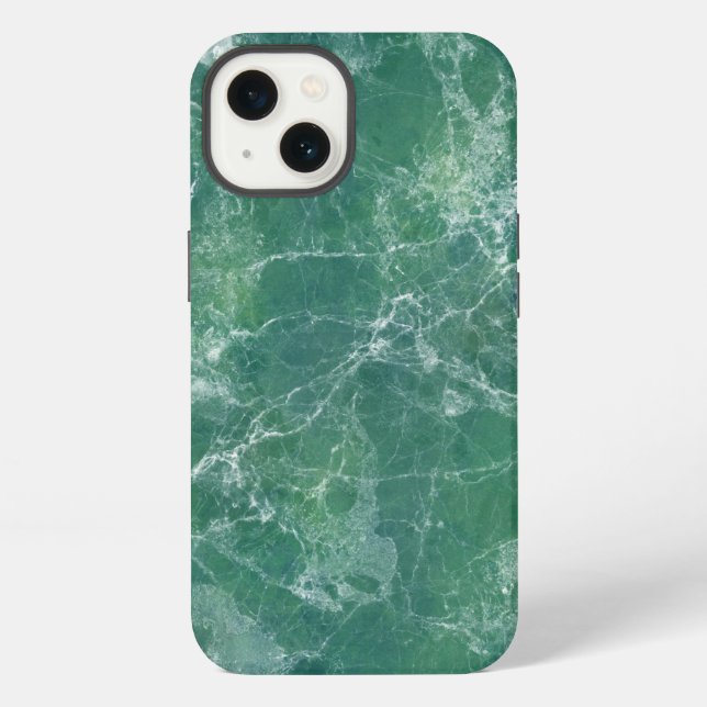 Grüne Marmortextur  iPhone Hülle (Rückseite)