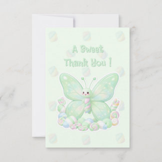 Grüne Marshmallow Schmetterling Baby Shower Danke