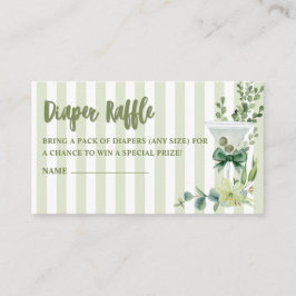 Grüne Martini Babydusche Windelwanne Begleitkarte