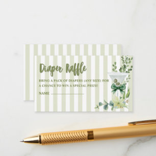 Grüne Martini Babydusche Windelwanne Begleitkarte