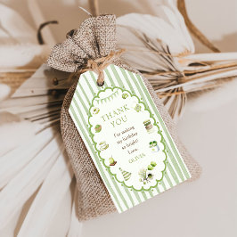 Grüne Matcha-Streifen Geburtstags-Geschenkanhänger Geschenkanhänger