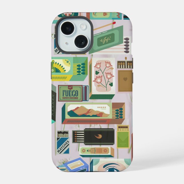 Grüne Matchbox-Handyhülle iPhone 15 Hülle (Rückseite)