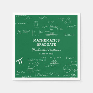 Grüne Mathematik-Abschlussklasse Serviette