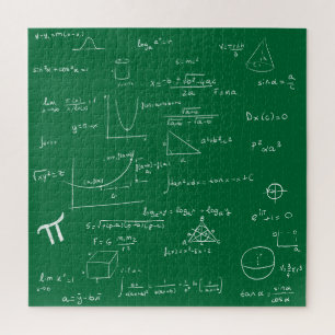 Grüne mathematische Formeln und Gleichungen Puzzle
