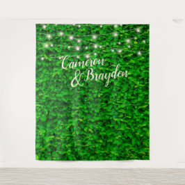 Grüne Mauer - Twinkling Lights Hochzeitsfeier Wandteppich