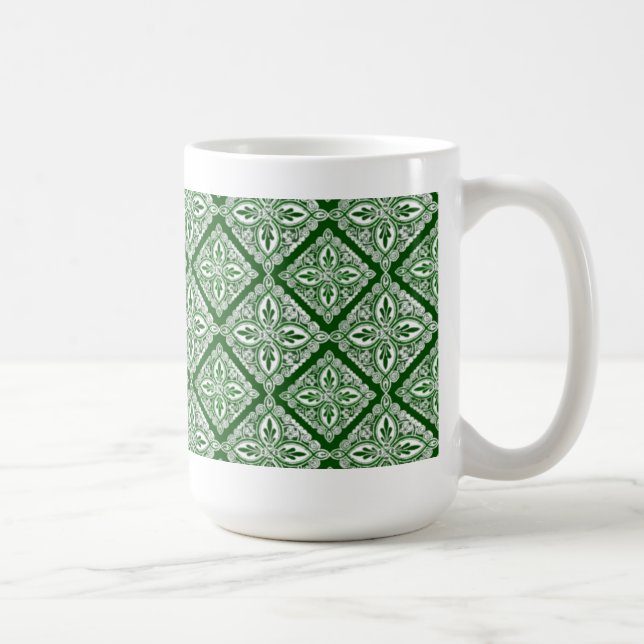Grüne Medaillonkaffee-Tasse Tasse (Rechts)