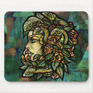 Grüne Medusa Schlangen Rose Gorgon Mousepad