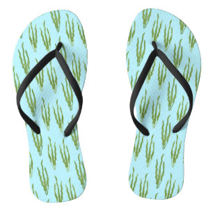 Grüne Meeresalgen Ozean Pflanzen Naturliebhaber Bl Flip Flops