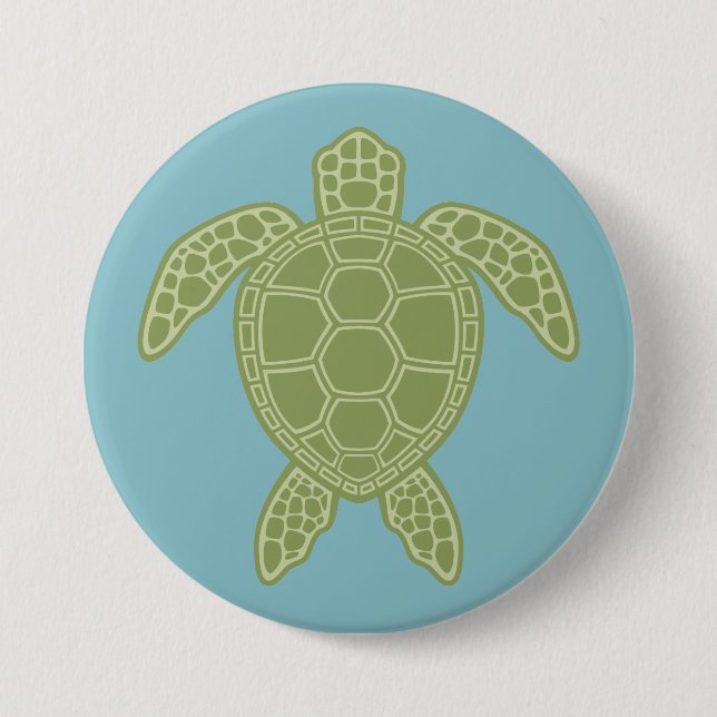 Grüne Meeresschildkröte Button (Vorderseite)