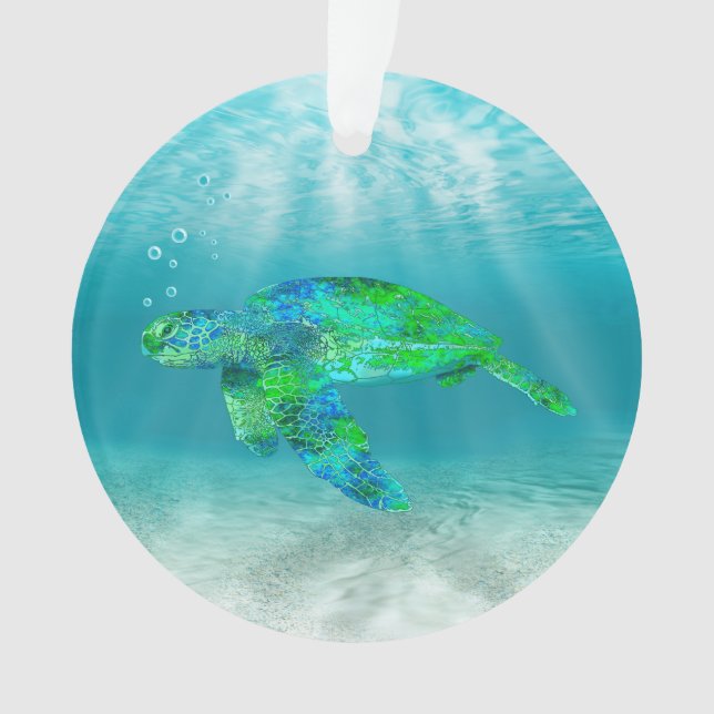 Grüne Meeresschildkröte Ornament (Vorderseite)