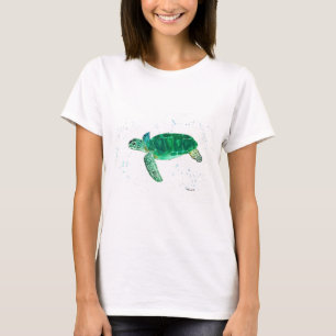 Grüne Meeresschildkröte Wasserfarbe Meeresleben Ur T-Shirt