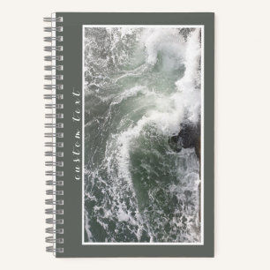 GRÜNE MEERESWELLEN BREITEN NATURFOTO NOTIZBUCH