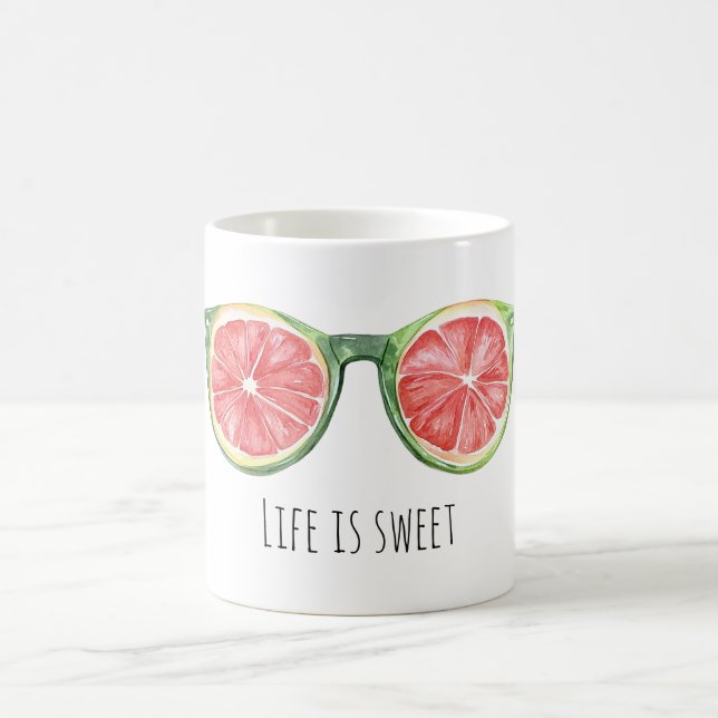 Grüne Melonenfrucht-Sonnenbrille Kaffeetasse (Mittel)