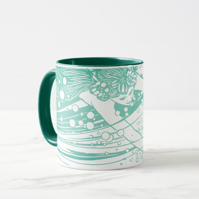 Grüne Mermaid-Tasse Tasse (Vorderseite Links)
