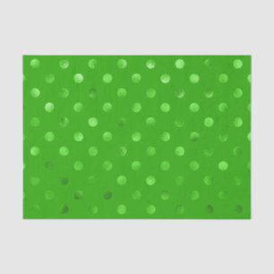 Grüne metallische Imitat Foil Polka Dot Hintergrun Seidenpapier