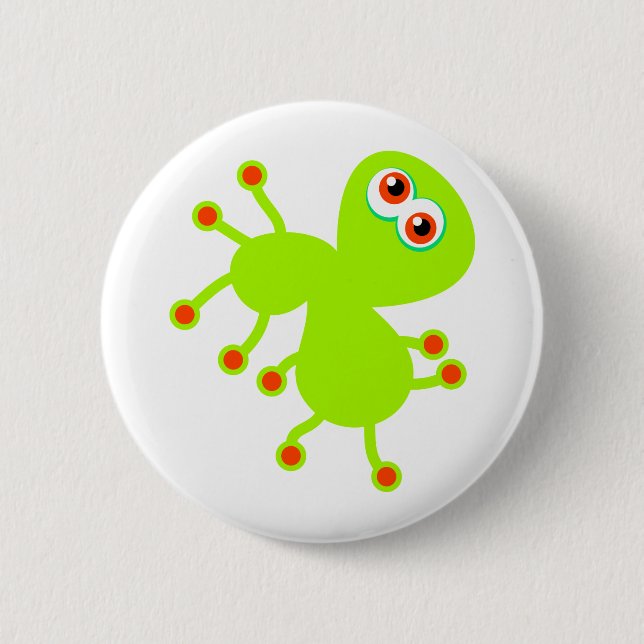 Grüne Mikrobe Button (Vorderseite)