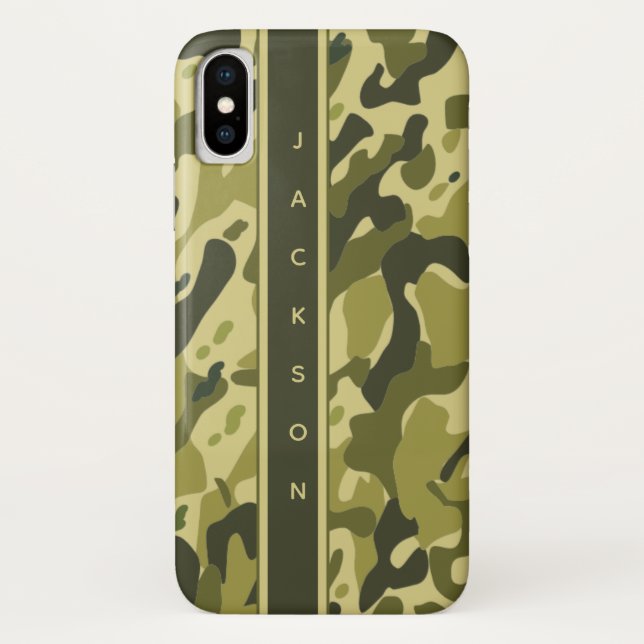 Grüne militärische Tarnung mit Namen Case-Mate iPhone Hülle (Rückseite)