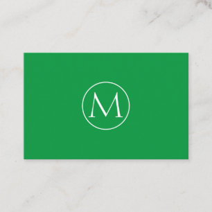 Grüne Minimal Monogramm Visitenkarte