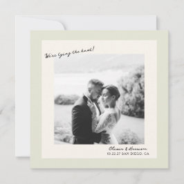 Grüne Minimale Foto-Hochzeit - Sichert Euch den Te Einladung