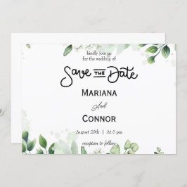 Grüne Minimale Save the Date Einladung