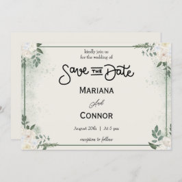 Grüne Minimale Save the Date Einladung