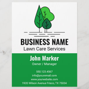 Grüne Minimalistische Baumlandschaftsarchitektur R Flyer