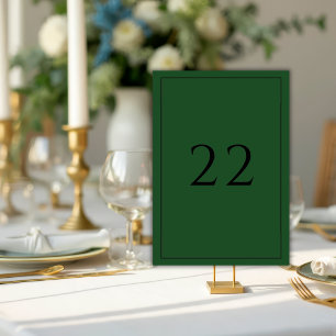 Grüne minimalistische elegante Hochzeit Tischnummer