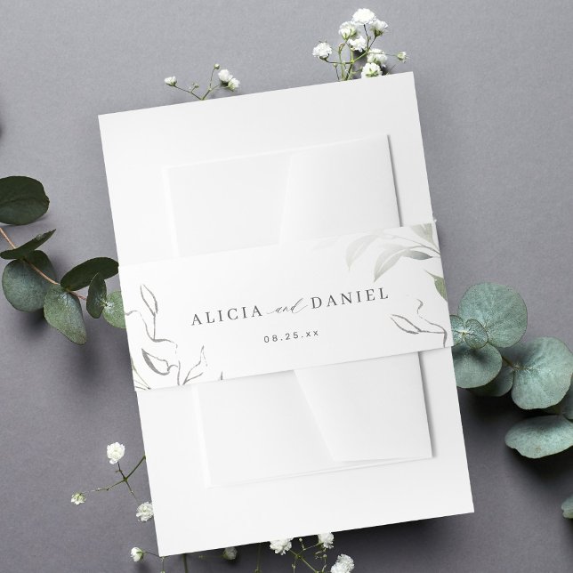 Grüne minimalistische Hochzeitszitat Einladungsbanderole (Von Creator hochgeladen)