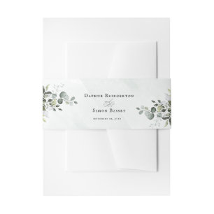 Grüne Minimalistische Script Wedding Einladung Einladungsbanderole