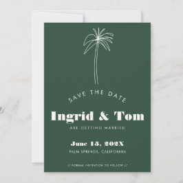 Grüne Minimalistische Tropen Save The Date