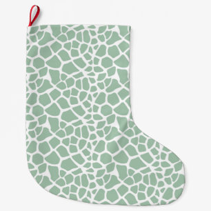 Grüne Minze Giraffe Print Großer Weihnachtsstrumpf