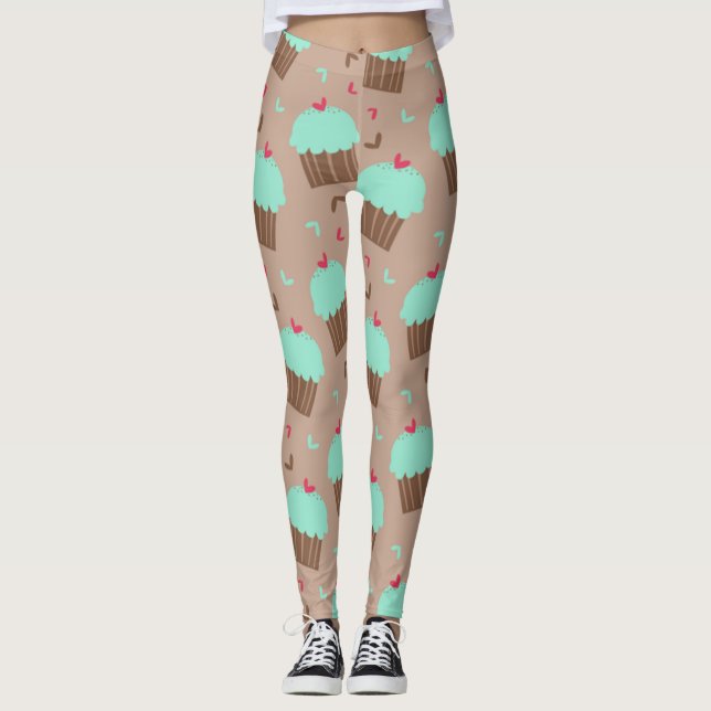 Grüne Minze Leggings (Vorderseite)