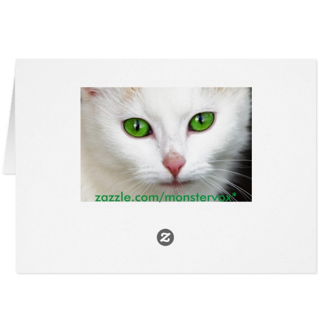 Grüne Mit Augen Katze (Rückseite Horizontal)