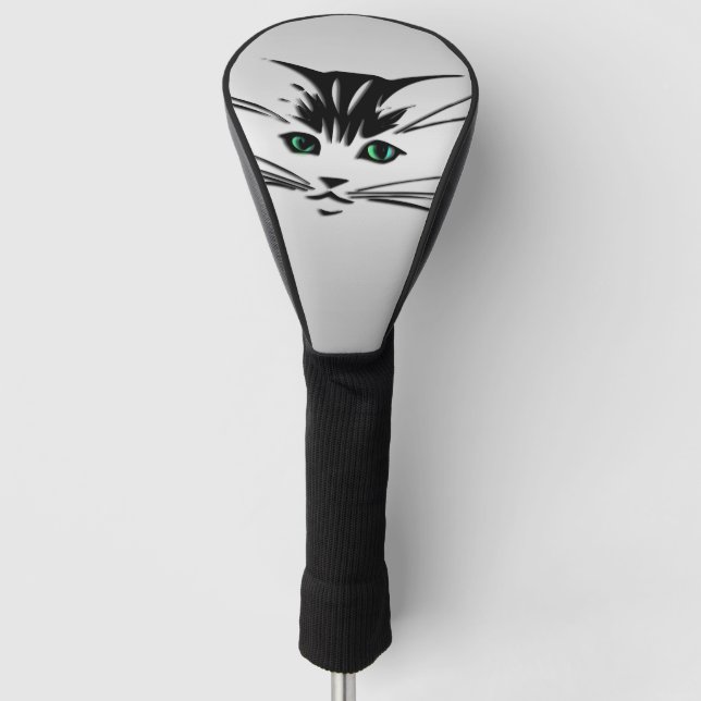 Grüne Mit Augen Katze Golf Headcover (Vorderseite)