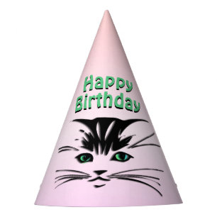Grüne Mit Augen Katze Partyhütchen