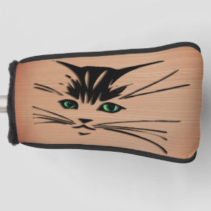Grüne Mit Augen Katze Rustikal Golf Headcover
