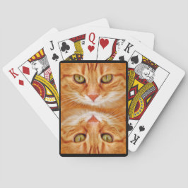 Grüne mit Augen orange Tiger-Katze Spielkarten