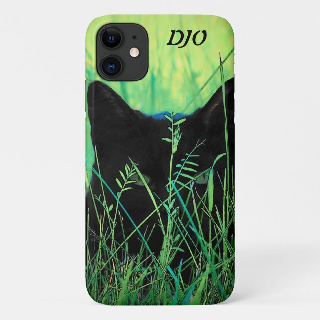 Grüne Mit Augen Schwarzkatzenstallung Case-Mate iPhone Hülle (Rückseite)
