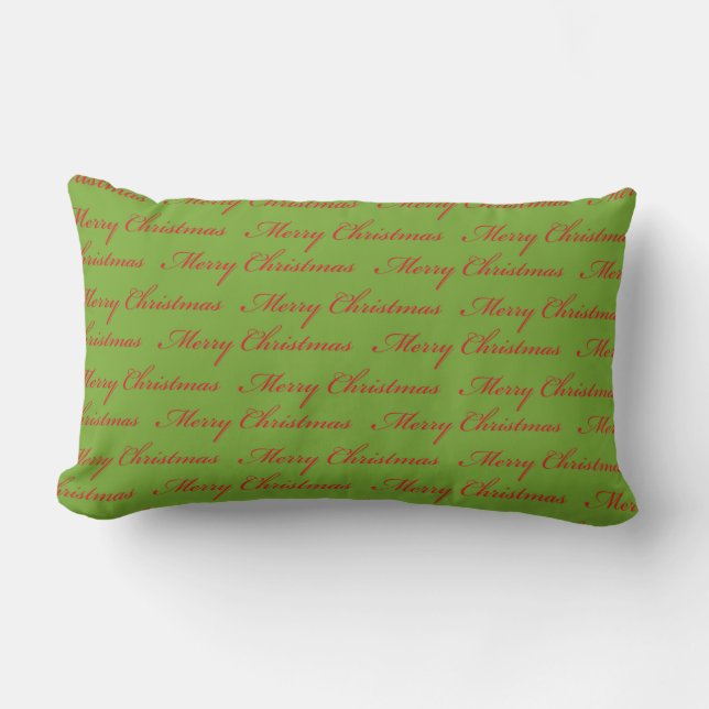 GRÜNE MIT LEEREN CHRISTMAS IN SCRIPT LENDENKISSEN (Vorderseite)
