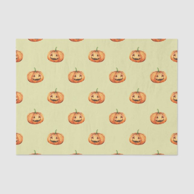 GRÜNE MIT ORANGE ERNTEDANK PUMPKINS SEIDENPAPIER (Vorderseite)