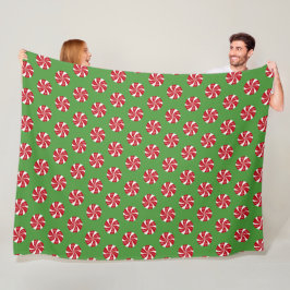 GRÜNE MIT ROTEN UND WEISSEN CHRISTMAS HARTKANDIEN FLEECEDECKE