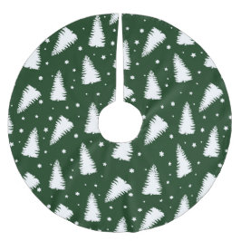 GRÜNE MIT WEISSEN BÄUMEN POLYESTER WEIHNACHTSBAUMDECKE
