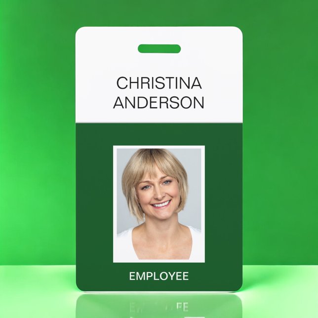 Grüne Mitarbeiter - Name Foto Corporate Work Ausweis (Von Creator hochgeladen)