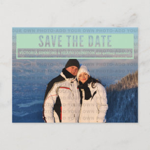 Grüne, moderne Ausschnitt Save the Date Postkarte