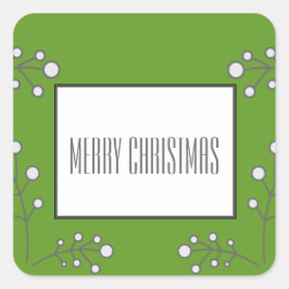 Grüne moderne Berry Holiday Stickers