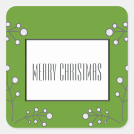 Grüne moderne Berry Holiday Stickers