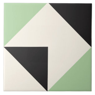 Grüne moderne geometrische Form Muster Fliese