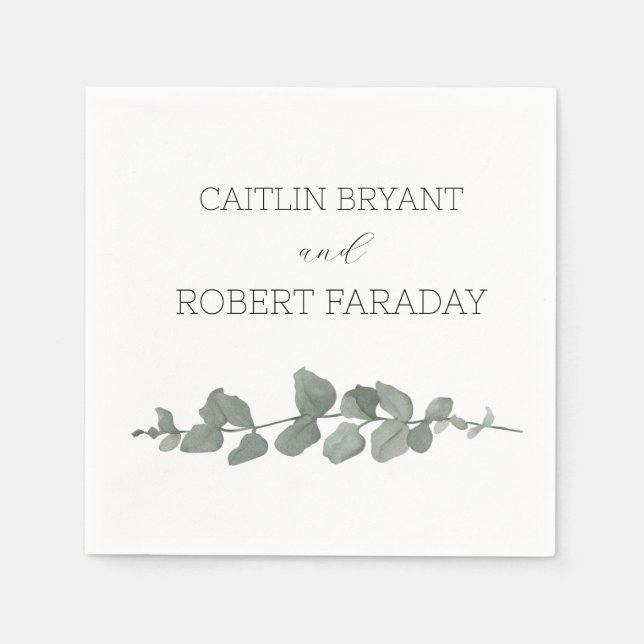 Grüne Moderne Hochzeit Serviette (Vorderseite)